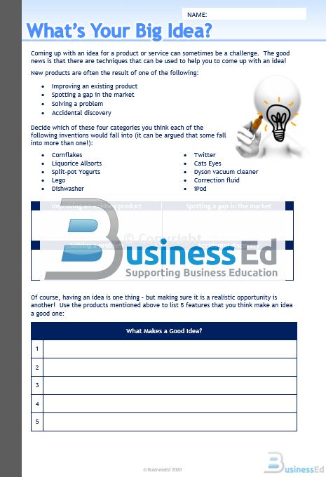 What's Your Big Idea