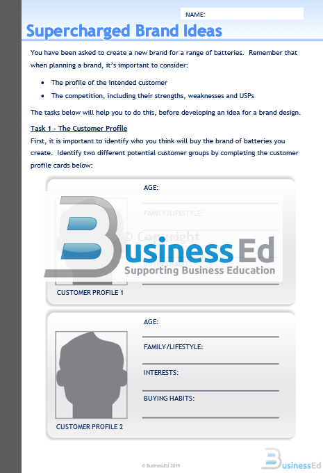 Supercharged Brand Ideas Worksheet