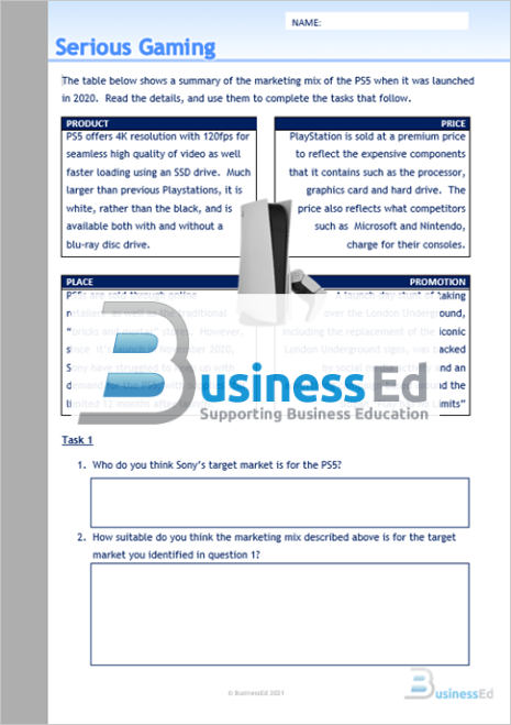 Serious Gaming Worksheet