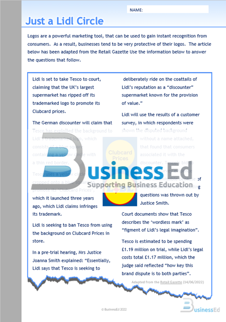 Just a Lidl Circle Worksheet