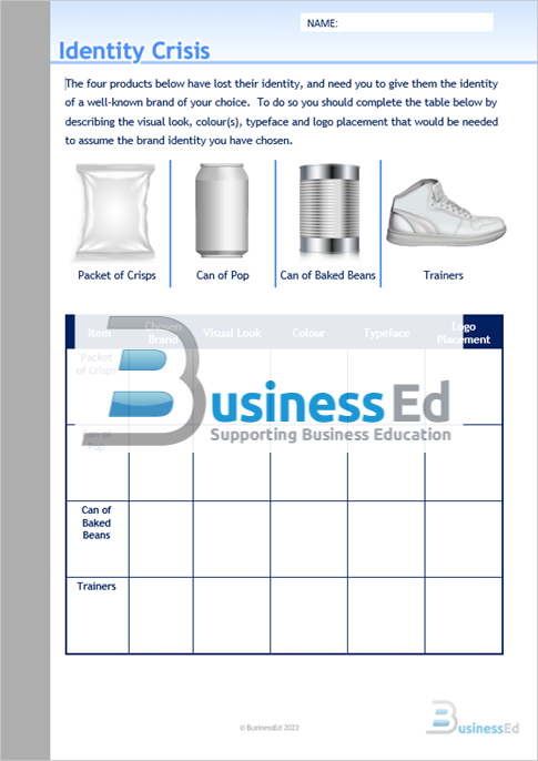 Identity Crisis Worksheet