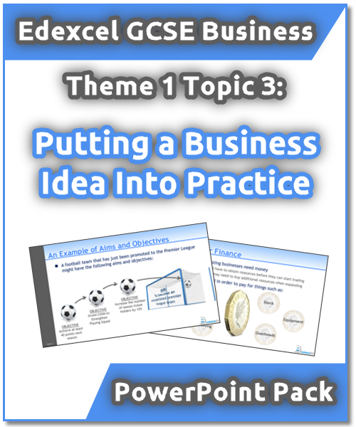 Edexcel GCSE Business Theme 1: 3. Putting a Business Idea into Practice PowerPoint Pack