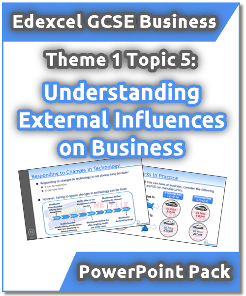 Edexcel GCSE Business Theme 1: 5. Understanding External Influences on Business PowerPoint Pack