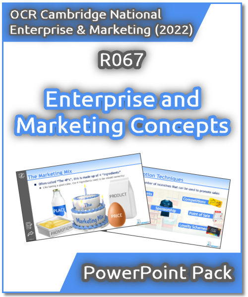 OCR Cambridge National in Enterprise and Marketing: R067: Enterprise and Marketing Concepts PowerPoint Pack