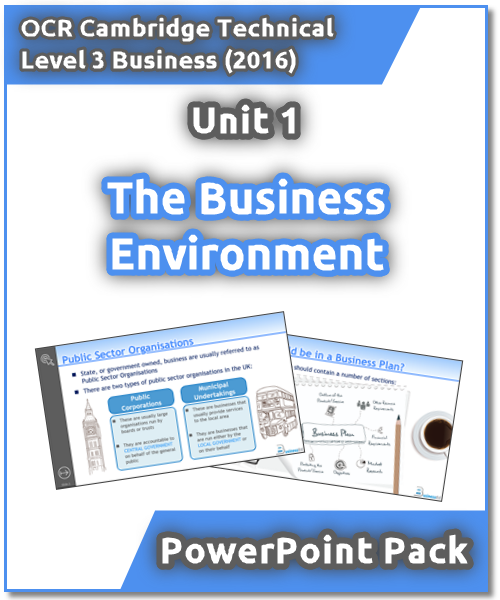 OCR Cambridge Technical Level 3 Business Unit 1: The Business Environment PowerPoint Pack